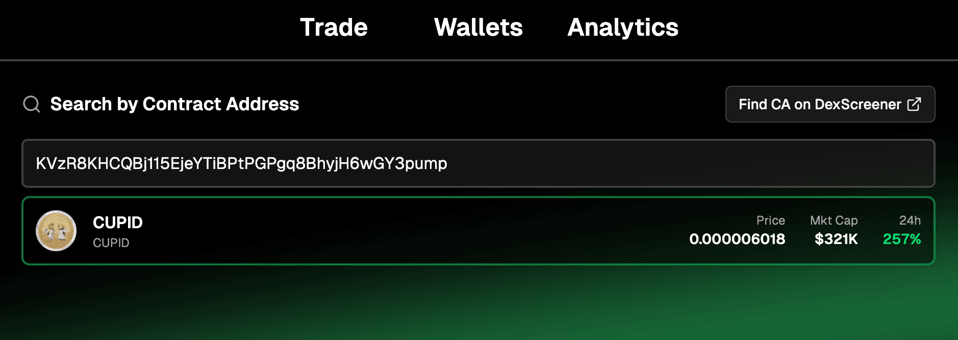 Paste contract address into PaperTrader